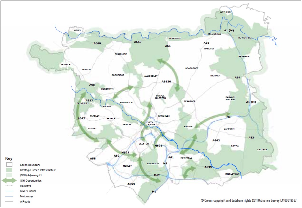 Core Strategy, map 16: strategic green infrastructure