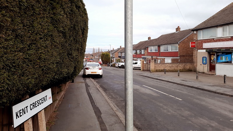 example of a path/pavement next to a public road