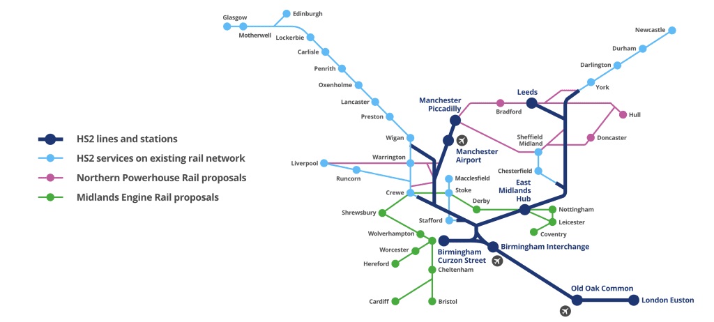 HS2 route map